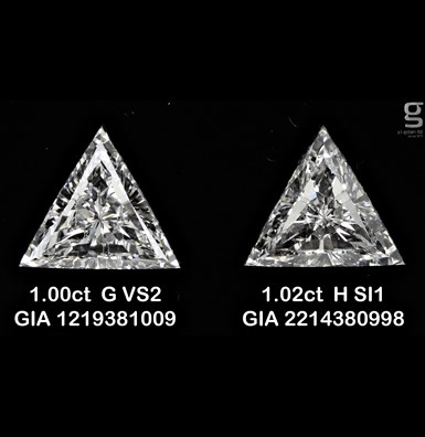 1CT Triangle pair diamonds