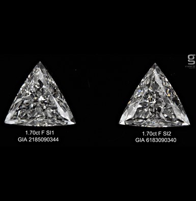 GIA 1.70ct Triangle Diamond Pair