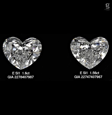 SI1 Beautiful Heart Pair of Diamonds