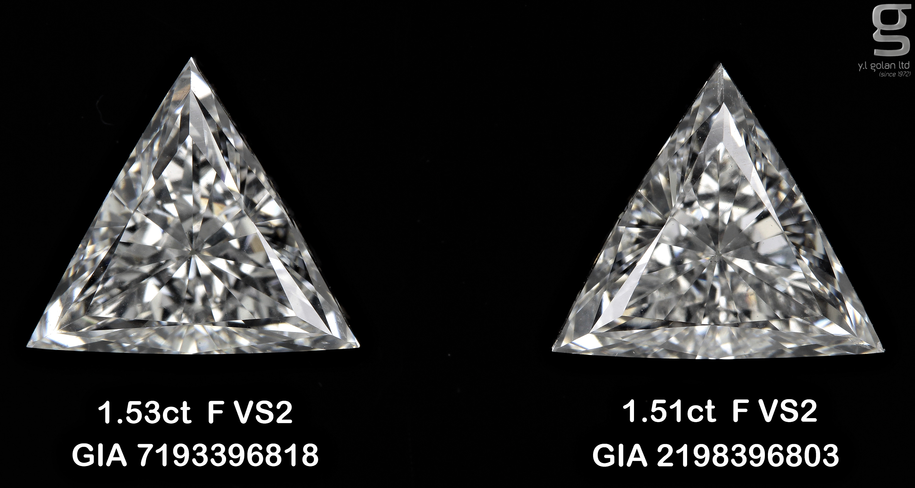 1.5CT Pair of Tri Diamonds
