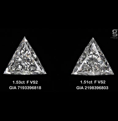 1.5CT Pair of Tri Diamonds