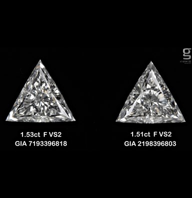 1.5CT Pair of Tri Diamonds
