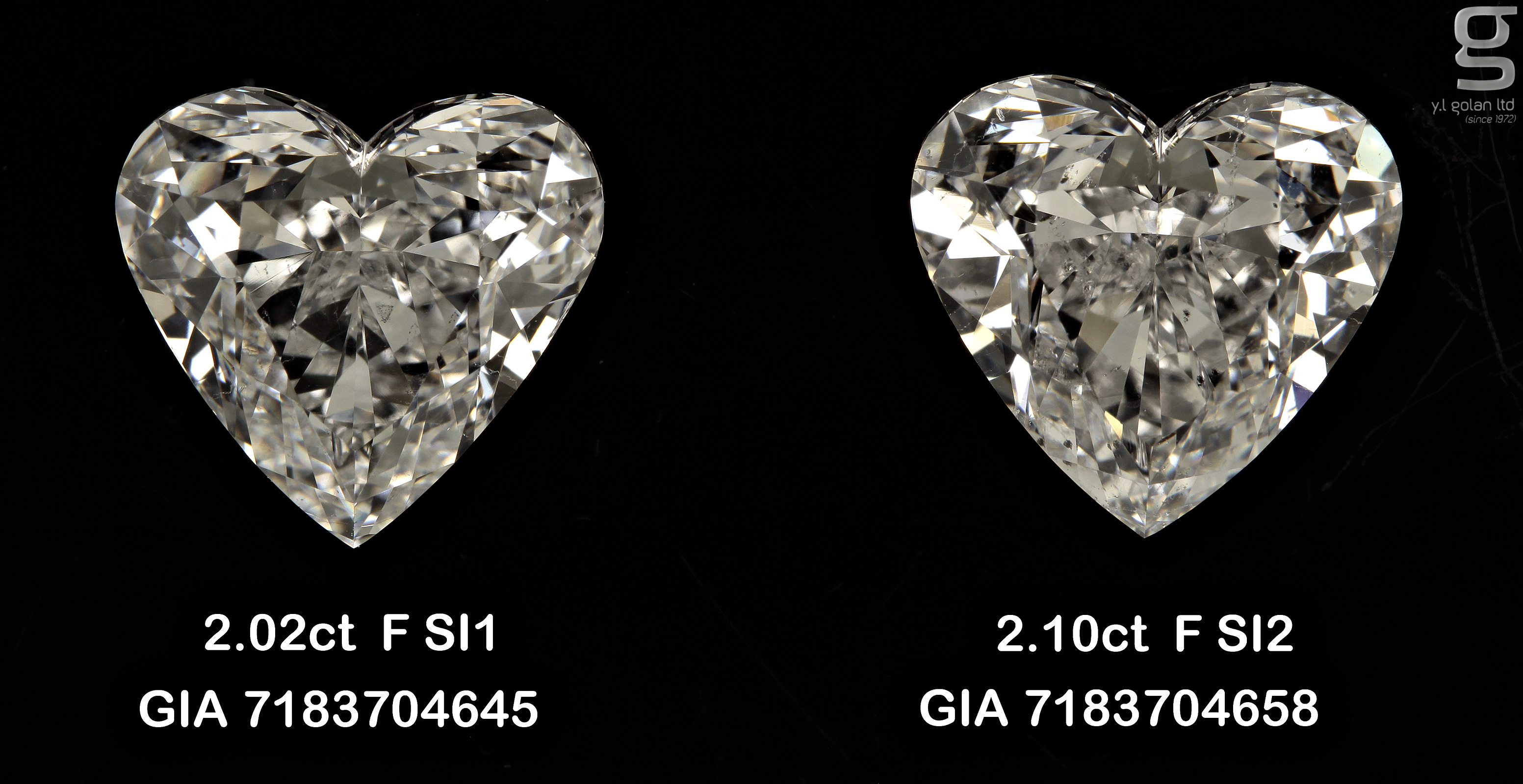 SI1 2CT Heart shaped diamonds