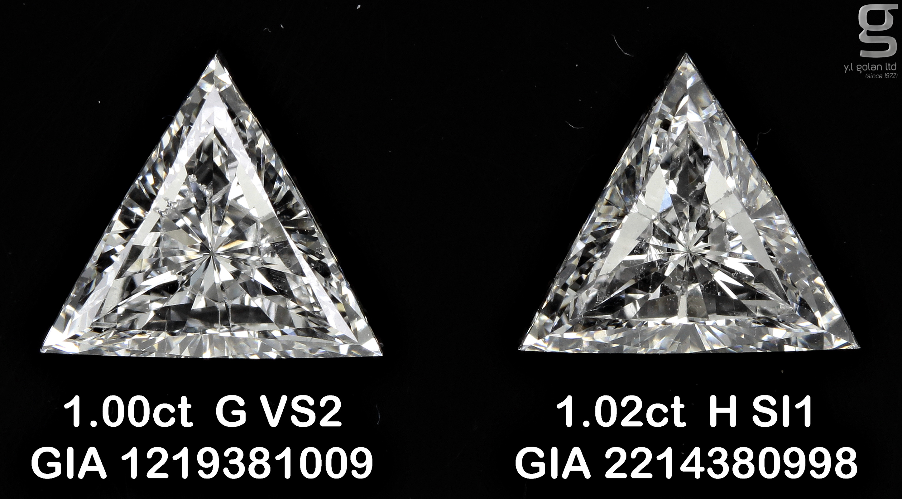 1CT Triangle pair diamonds