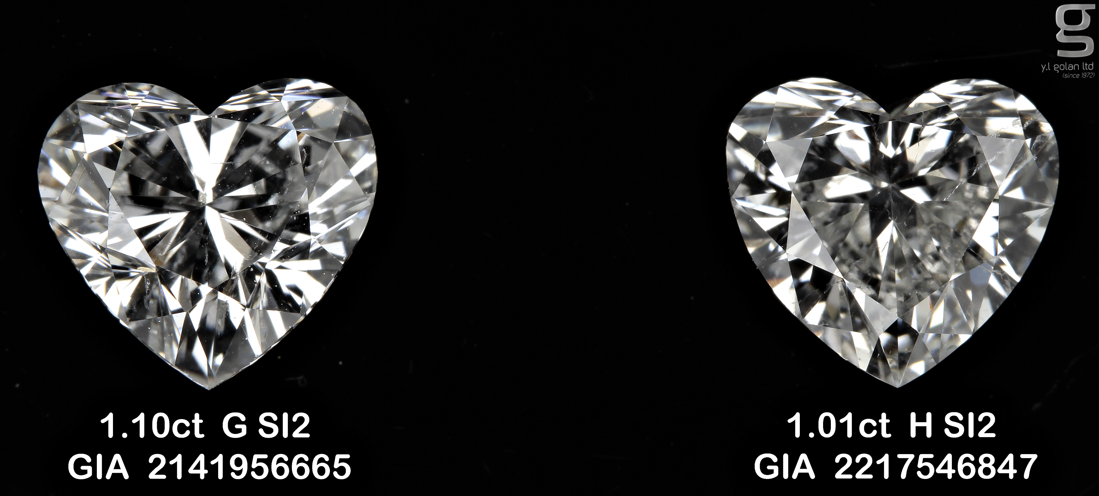 Heart Shaped Diamonds 1.1CT SI2