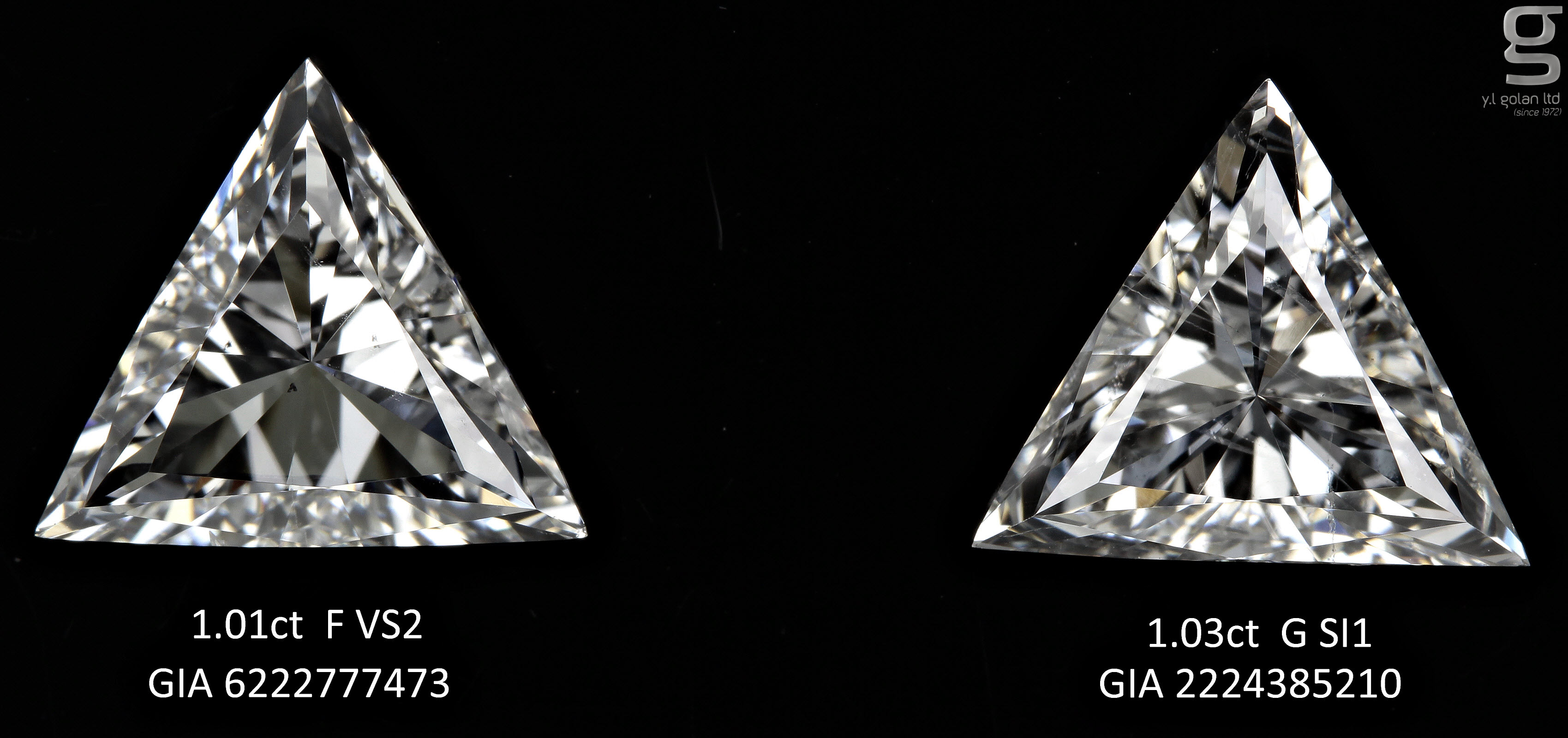 Triangle Pair Diamonds GIA Certified