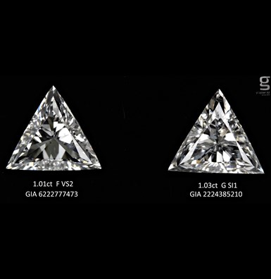 Triangle Pair Diamonds GIA Certified