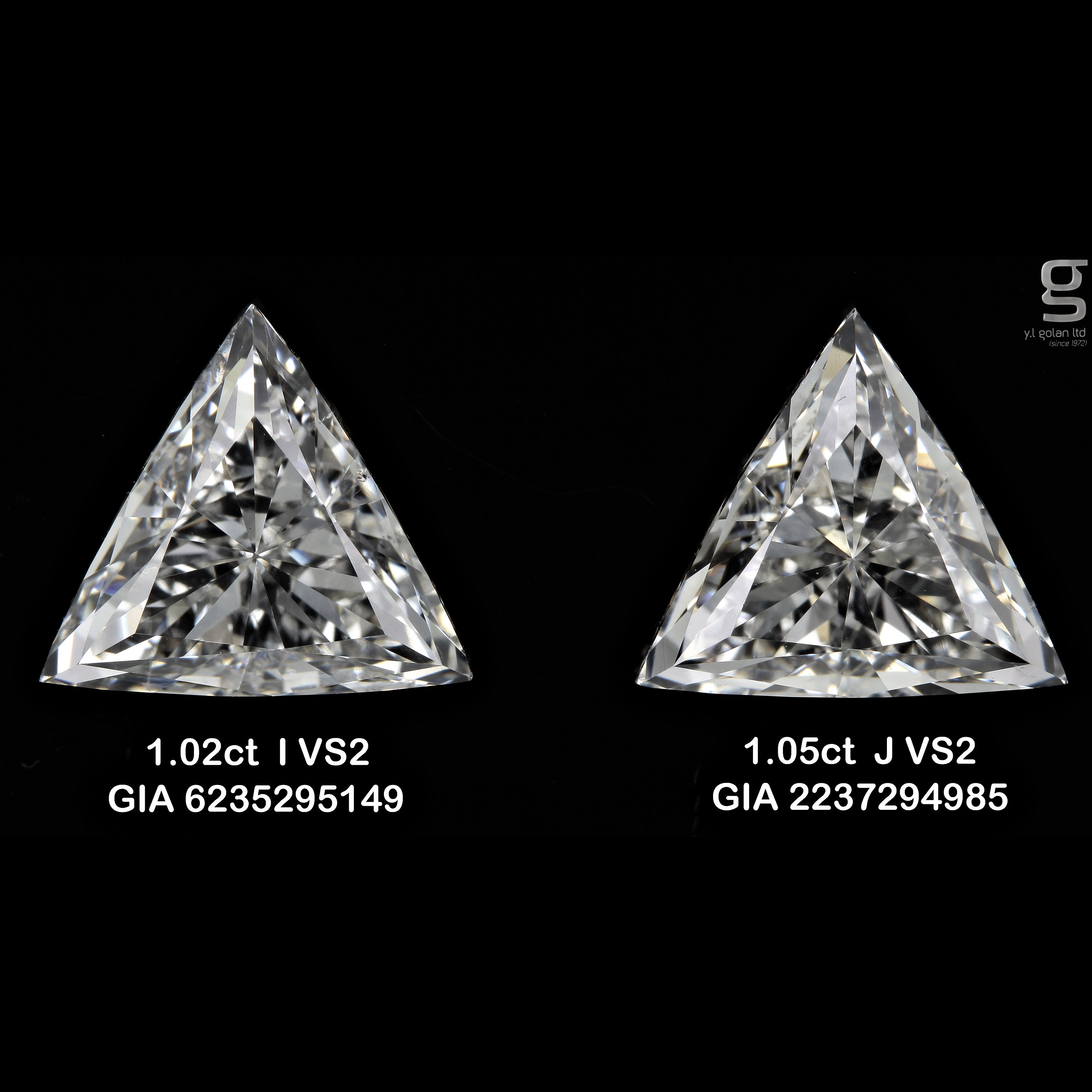 1ct VS2 Tri Diamond Pair