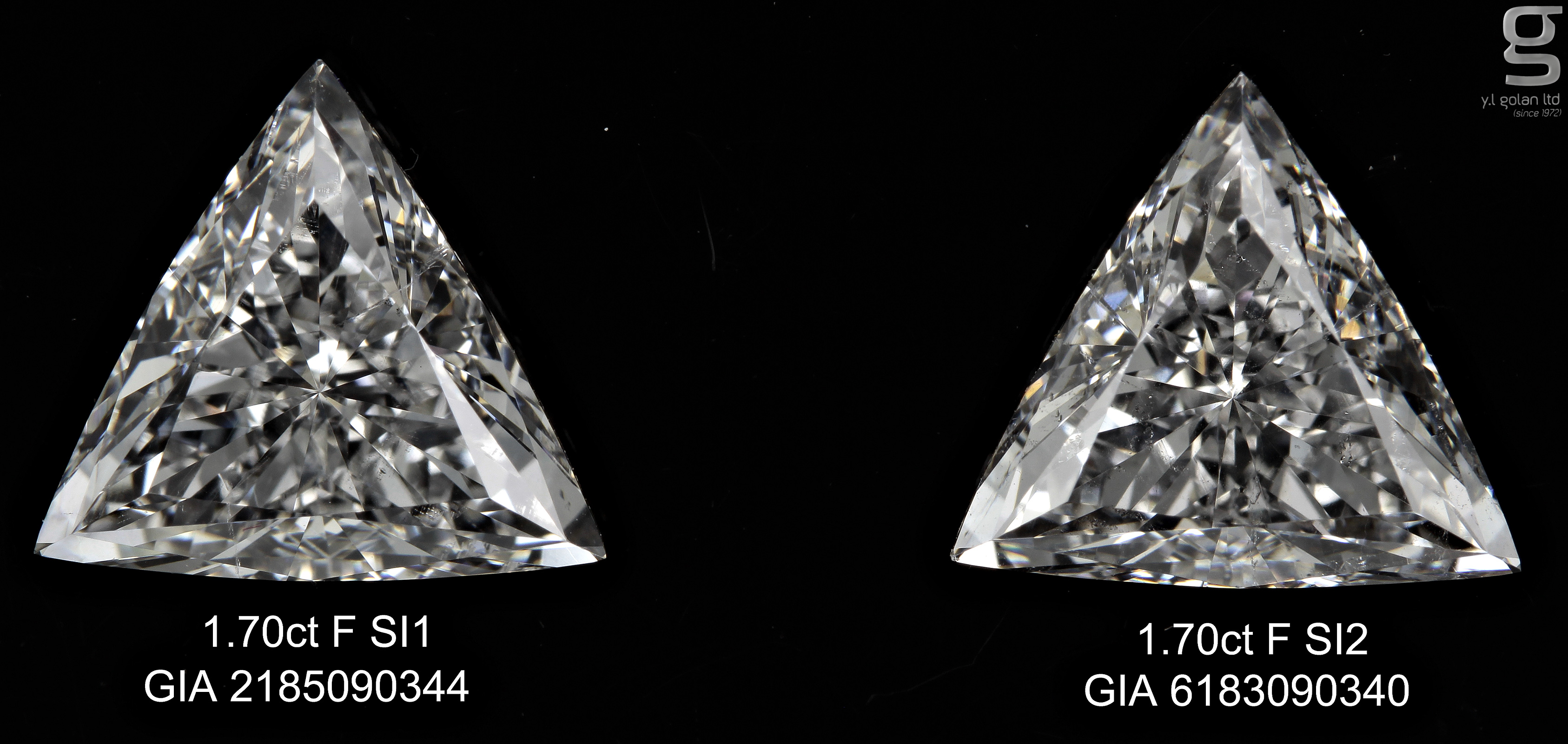 GIA 1.70ct Triangle Diamond Pair