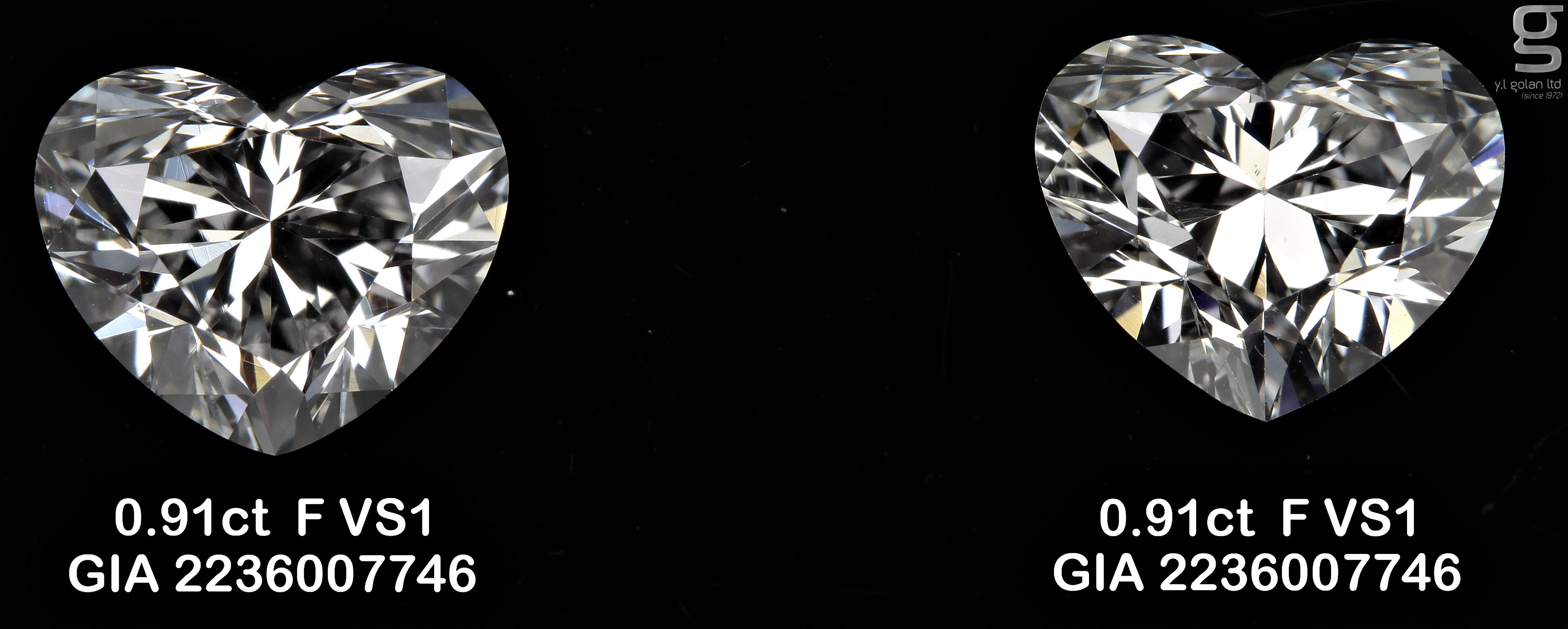 GIA Heart Diamond Pair