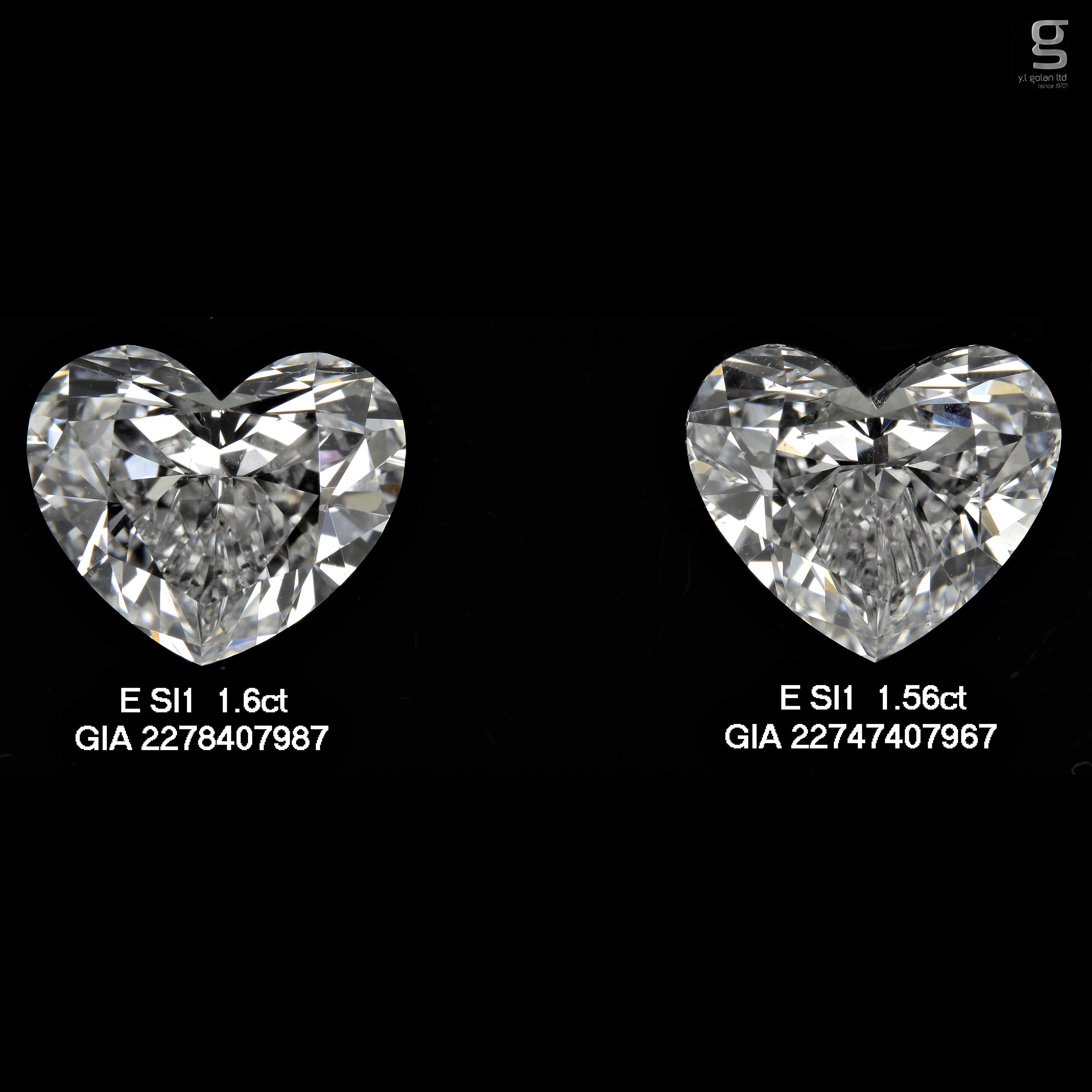 SI1 Beautiful Heart Pair of Diamonds