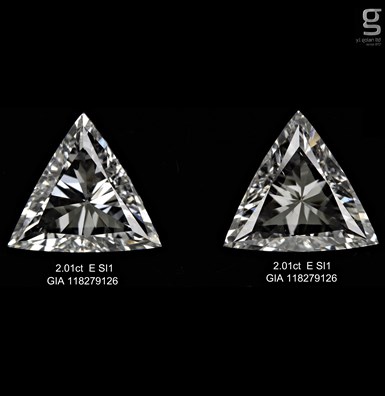Triangle 2ct Diamond Pair